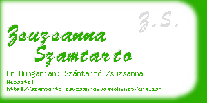 zsuzsanna szamtarto business card
